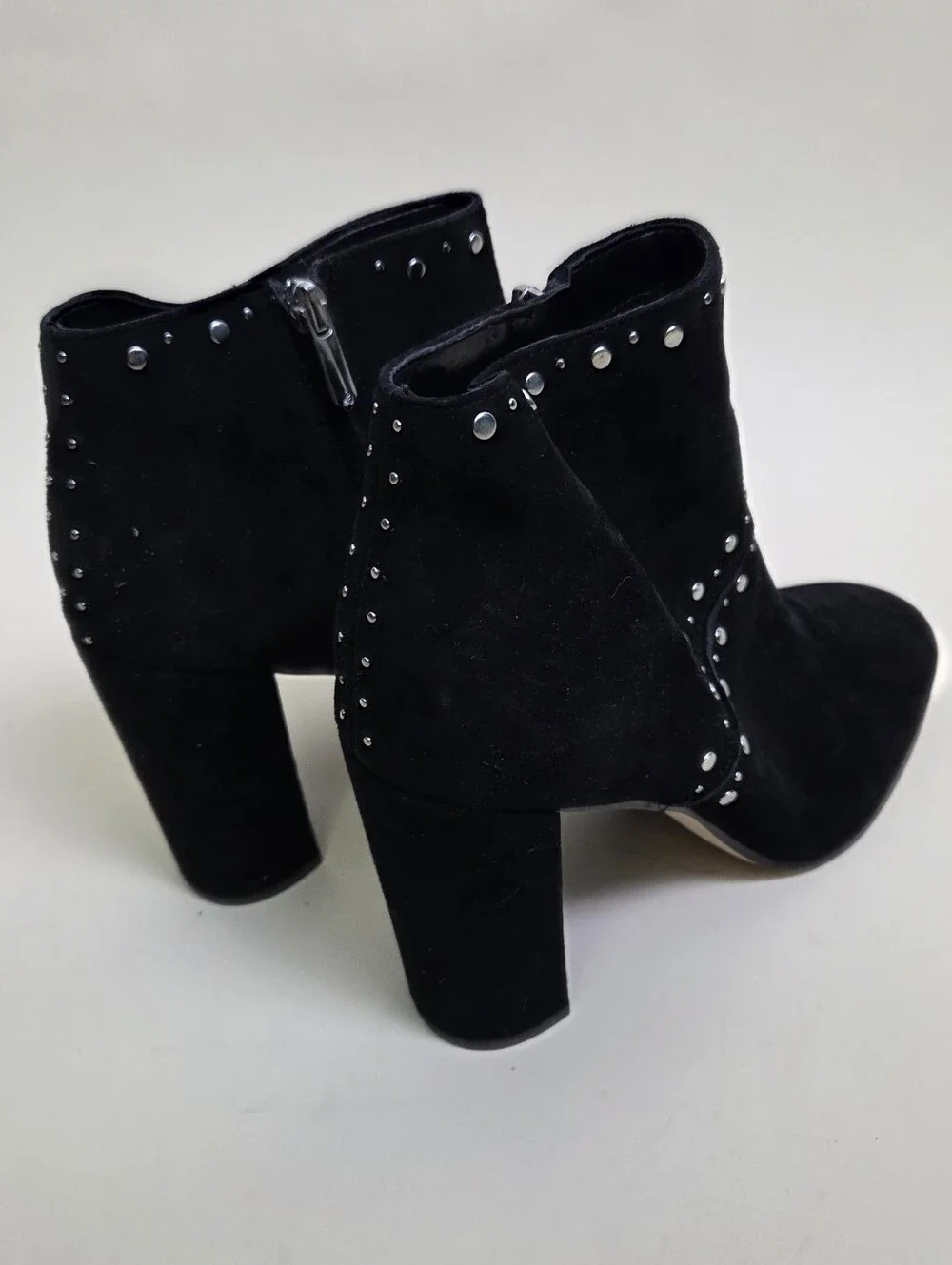 Sam Edelman Chandler Black Suede Studded Ankle Boots Size 10